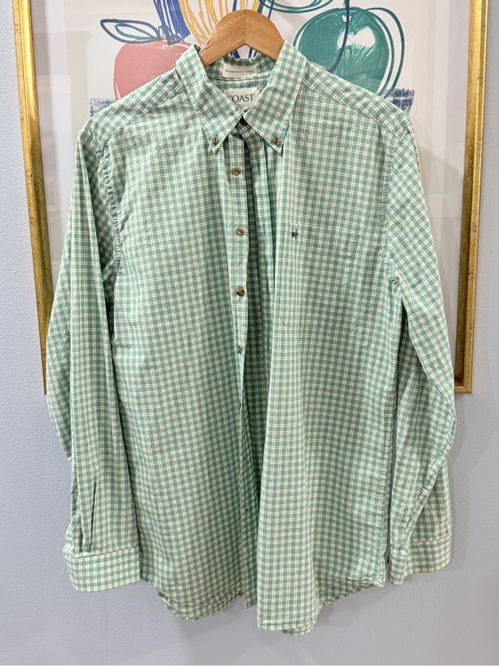 Coast Boardwalk Button Down Shirt Green Plaid